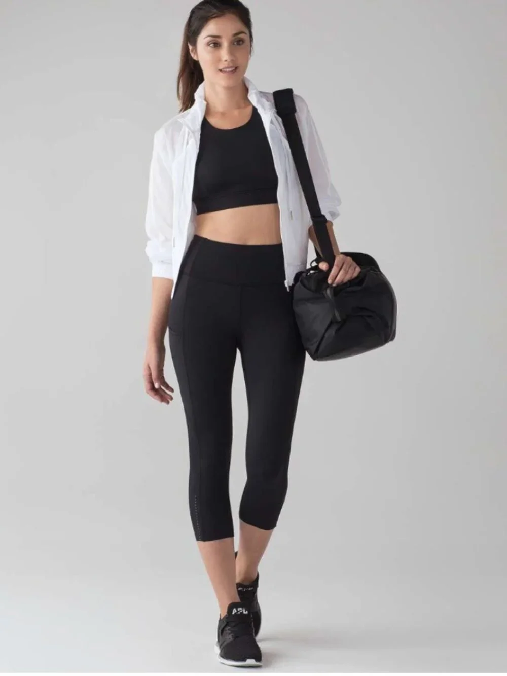 Lululemon Fast & Free Crop II *Nulux 19" Black or Green - Picture 2 of 7
